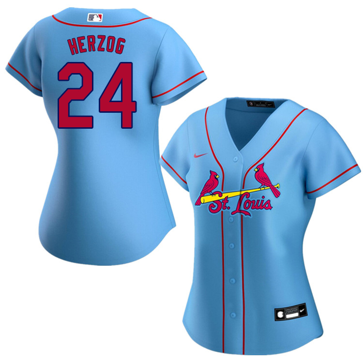 Nike Women #24 Whitey Herzog St.Louis Cardinals Baseball Jerseys Sale-Blue